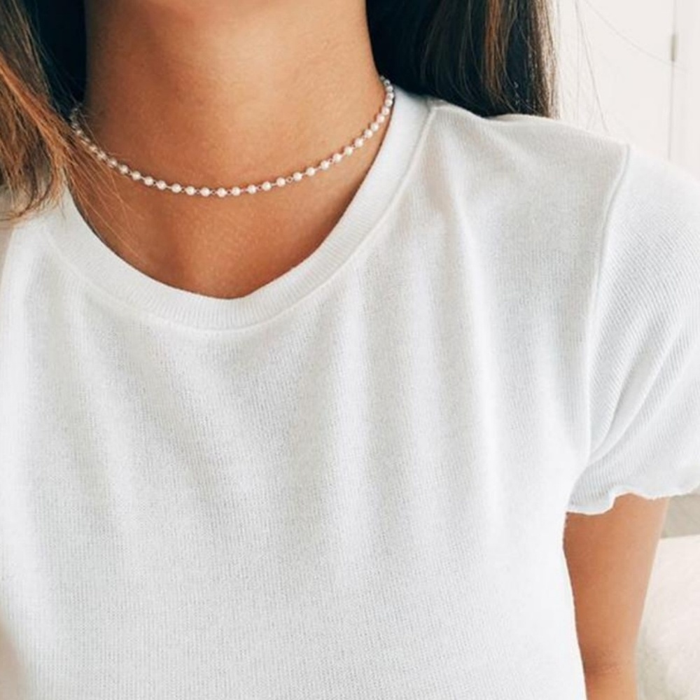 Dainty Pearl Satellite Choker